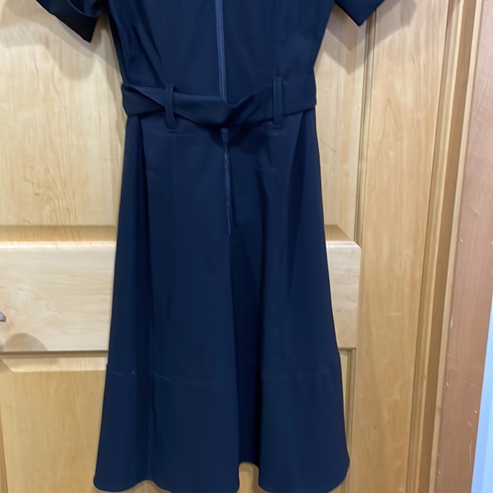 Nanette Lepore Black Short-Sleeve Collared Fit-and-Flare Dress - Picture 12 of 14